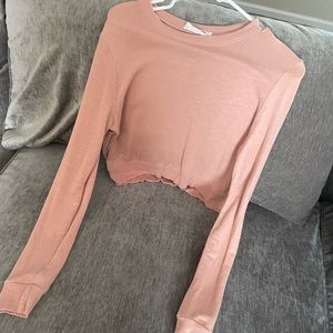 Boutique blush cropped sweater